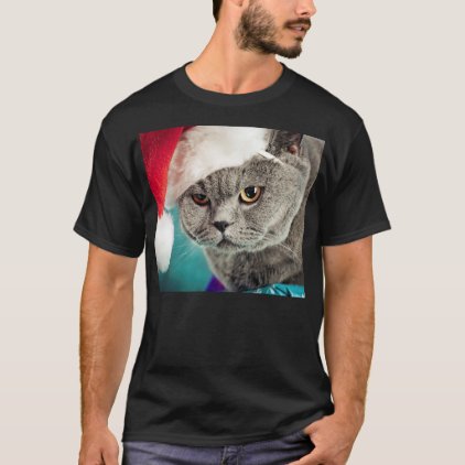 Gray cat christmas - Christmas cat -kitten cat T-Shirt