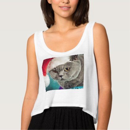 Gray cat christmas - Christmas cat -kitten cat Tank Top