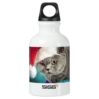 Gray cat christmas - Christmas cat -kitten cat Water Bottle