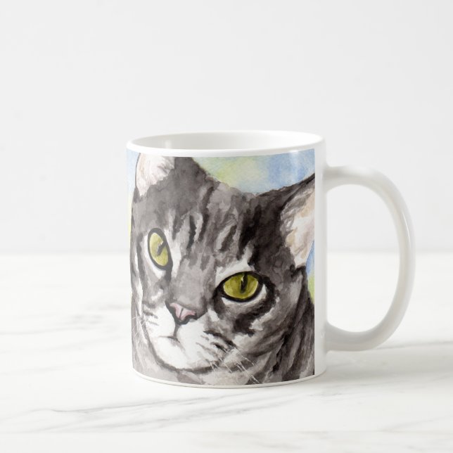 Gray Cat Coffee Mug (Right)