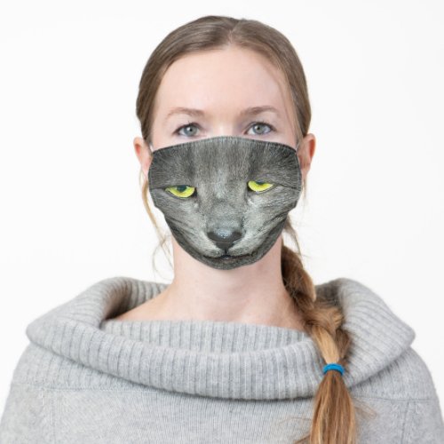 gray cat eyes adult cloth face mask