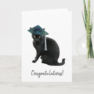Gray Cat Graduation Card
