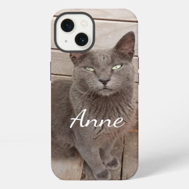 Gray Cat Iphone Case (Back)