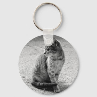 Gray Cat Keychain
