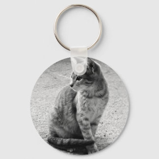 Gray Cat Keychain