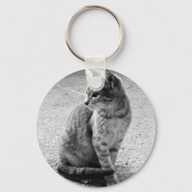 Gray Cat Keychain (Front)