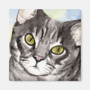 Gray Cat Magnet