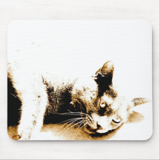 Gray cat mousepad