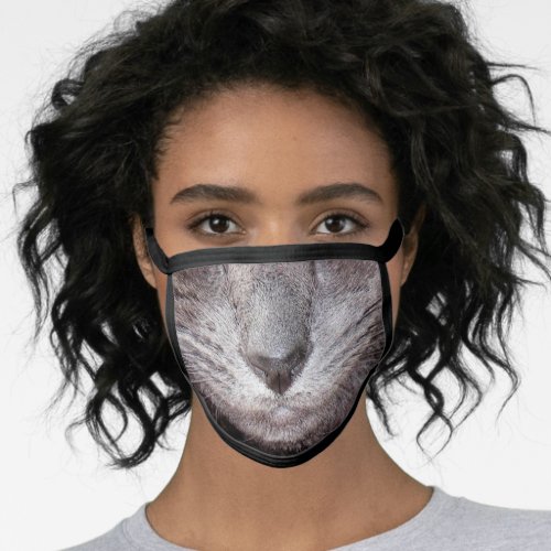 gray cat nose face mask
