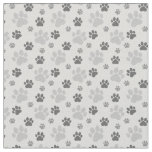 Gray Cat Paw Print Pattern Fabric