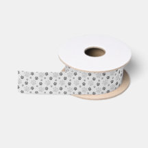 Gray Cat Paw Print Pattern