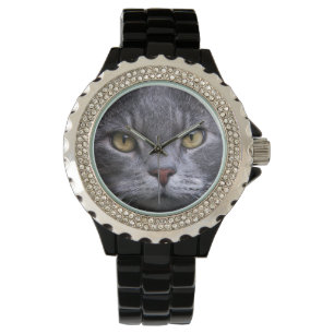 Gray Cat Portrait Watch