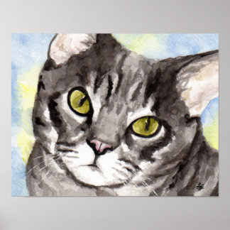 Gray Cat Poster