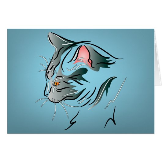 Gray Cat Profile (Front Horizontal)