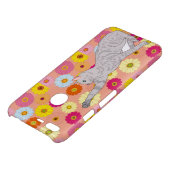 Gray Cat Reaching for Flowers Phone Case (Top)