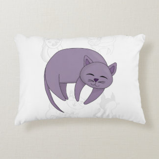 Gray Cat Sleeping and Kitten Doodles Duvet Cover Accent Pillow