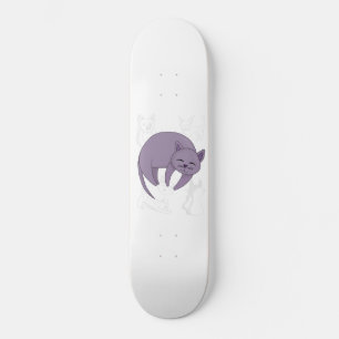 Gray Cat Sleeping and Kitten Doodles Duvet Cover Skateboard