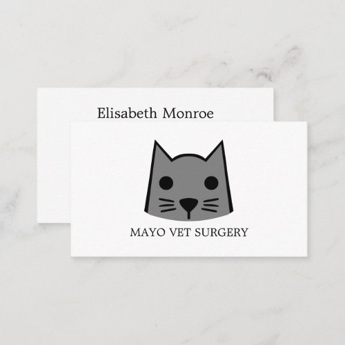 Gray Cat Veterinarian Veterinary Service Business Card