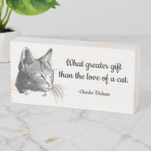 Gray Cat Wood Box Sign
