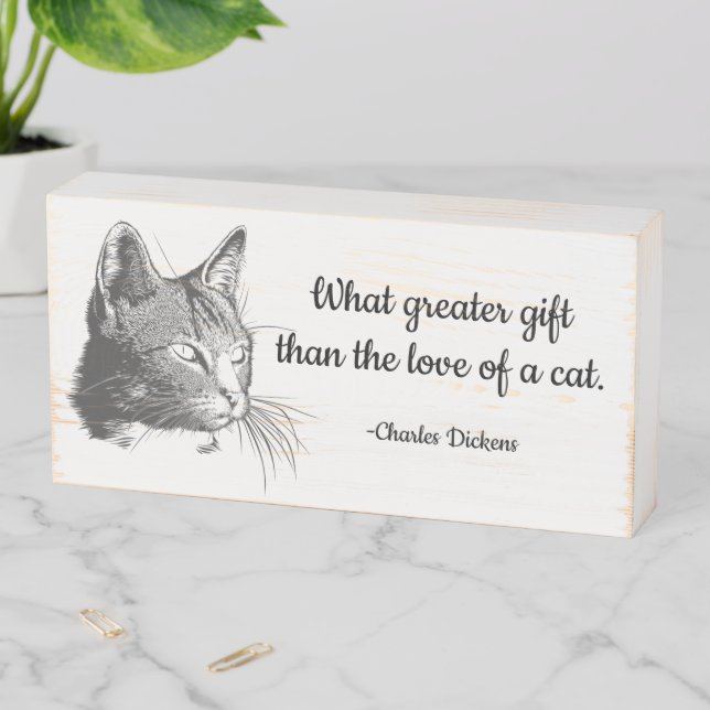 Gray Cat Wood Box Sign (In Situ Horizontal)