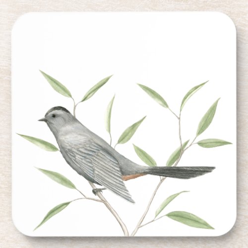 Gray Catbird Bird Art Plastic Drink Coaster