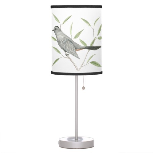 Gray Catbird Bird Art Table Lamp