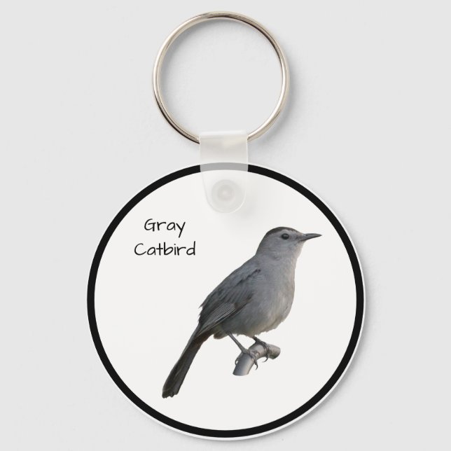 Gray Catbird Keychain (Front)