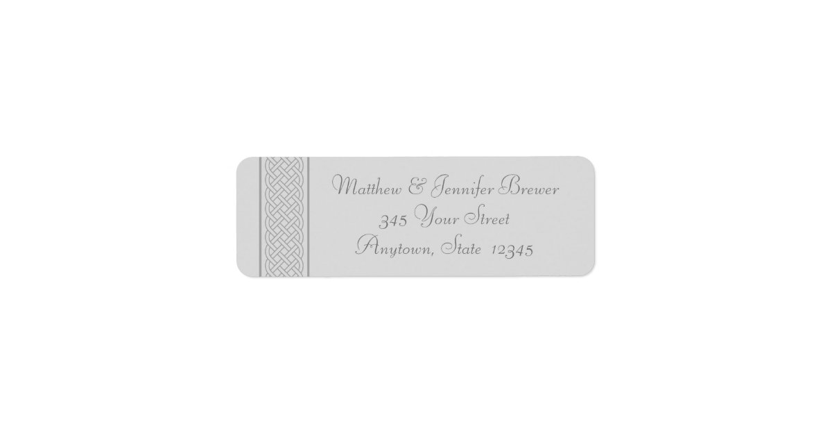 Gray Celtic Knot Thin Envelope Address Labels Zazzle