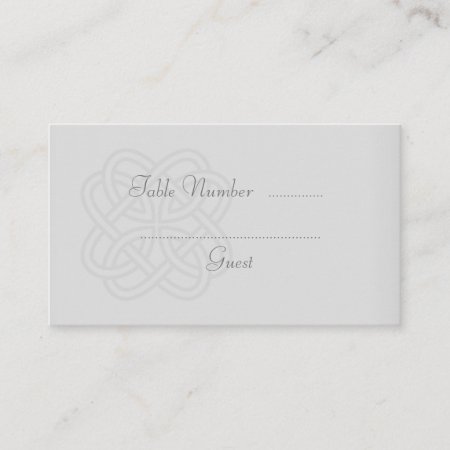 Gray Celtic Knot Wedding Table Place Cards