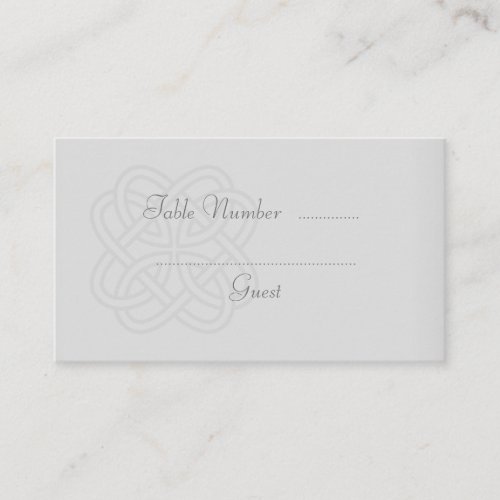 Gray Celtic Knot Wedding Table Place Cards Business Cards