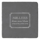 Gray Chalk Art GPS Coordinate Trivet