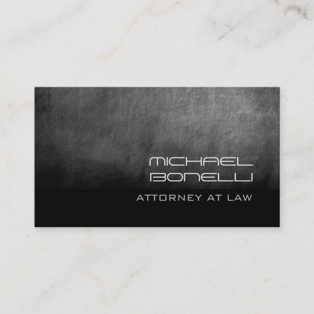 Gray Chalkboard Attorney at Law Business Card (Front)