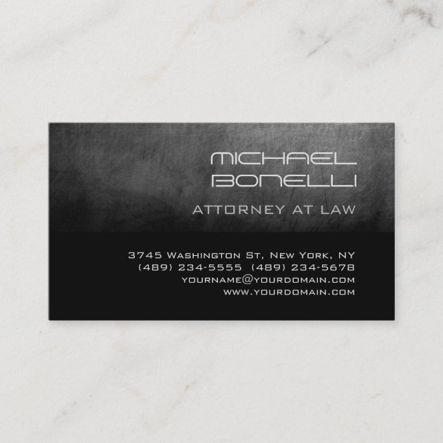Gray Chalkboard Attorney at Law Business Card (Front)