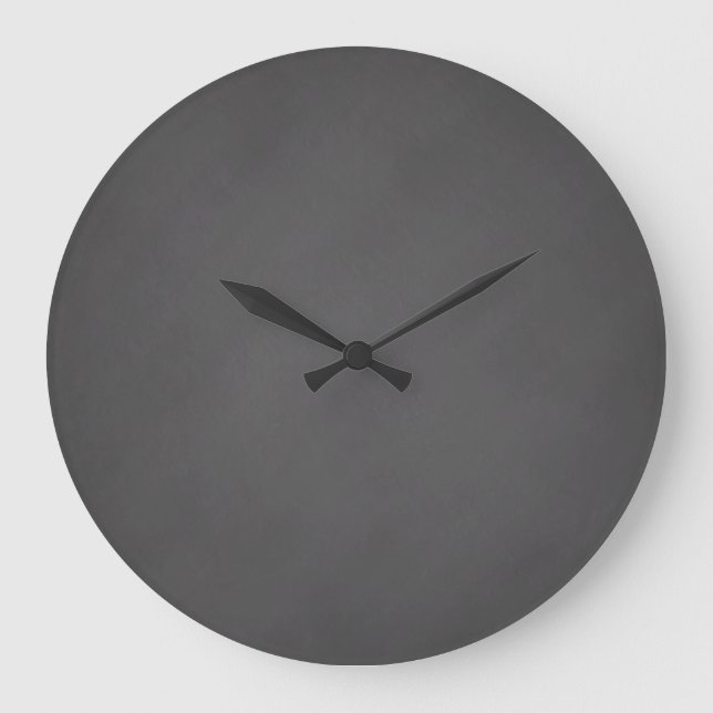 Gray Chalkboard Background Black Chalk Board Large Clock (Front)