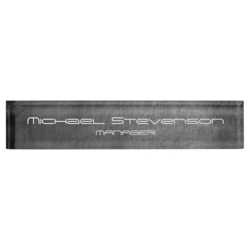 Gray Chalkboard Pattern Business Desk Nameplate