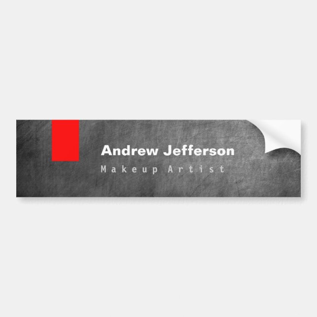 Gray Chalkboard Pattern Red Bumper Sticker (Front)
