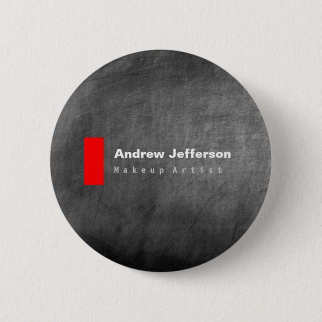 Gray Chalkboard Pattern Red Button (Front)