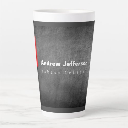 Gray Chalkboard Pattern Red Latte Mug