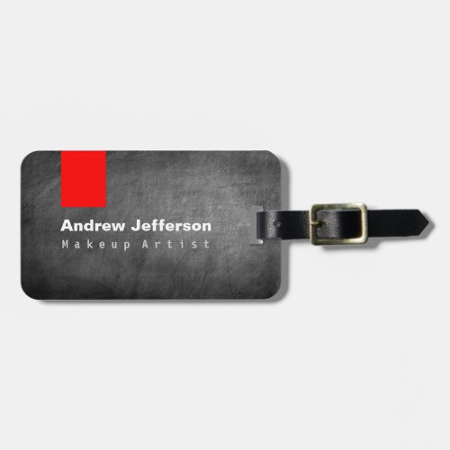 Gray Chalkboard Pattern Red Luggage Tag