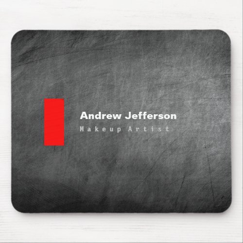 Gray Chalkboard Pattern Red Mouse Pad