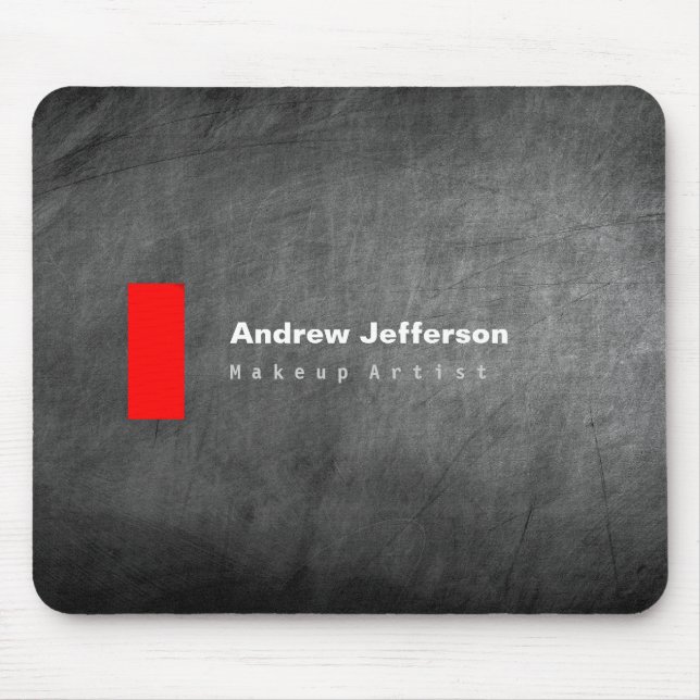 Gray Chalkboard Pattern Red Mouse Pad (Front)