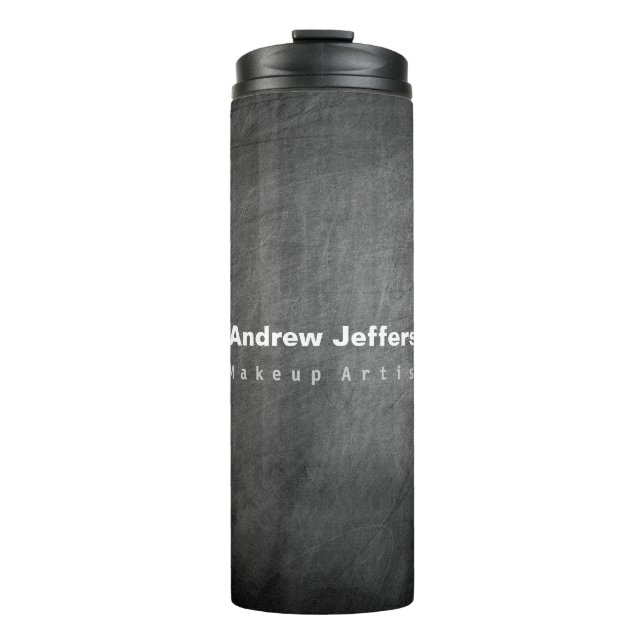 Gray Chalkboard Pattern Red Thermal Tumbler (Front)