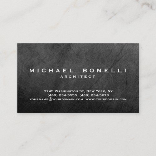 Gray Chalkboard Pattern Simple Plain Business Card