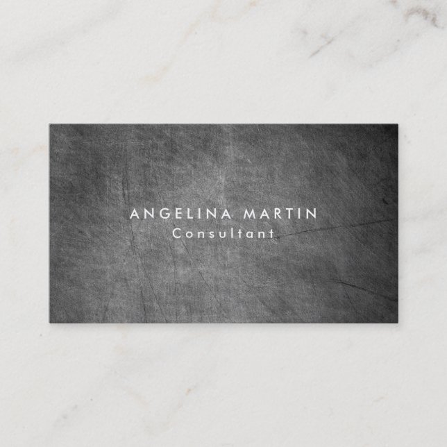 Gray Chalkboard Plain Modern Feminine Business Card (Front)