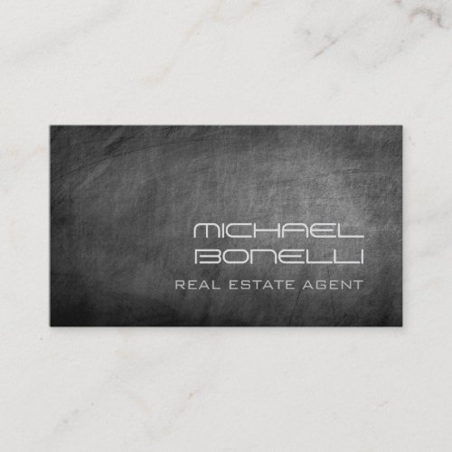 Gray Chalkboard Real Estate Agent Business Card