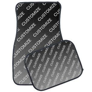 Gray (changeable color) Ombre & Text Pattern Car Floor Mat