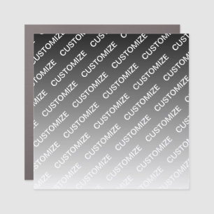 Gray (changeable color) Ombre & Text Pattern Car Magnet