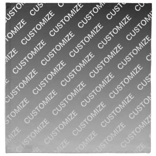 Gray (changeable color) Ombre & Text Pattern Cloth Napkin