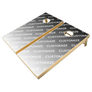 Gray (changeable color) Ombre & Text Pattern Cornhole Set