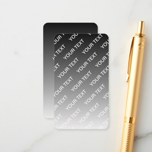 Gray (changeable color) Ombre & Text Pattern Enclosure Card (Front/Back In Situ)